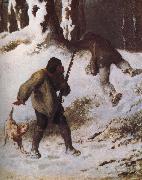 Jean Francois Millet, The thief in the snow